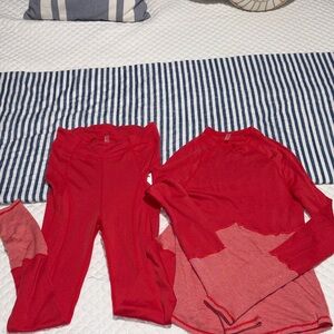 FP Movement by Free People Red Layered Workout Set - Top & Leggings